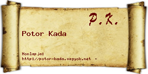 Potor Kada névjegykártya